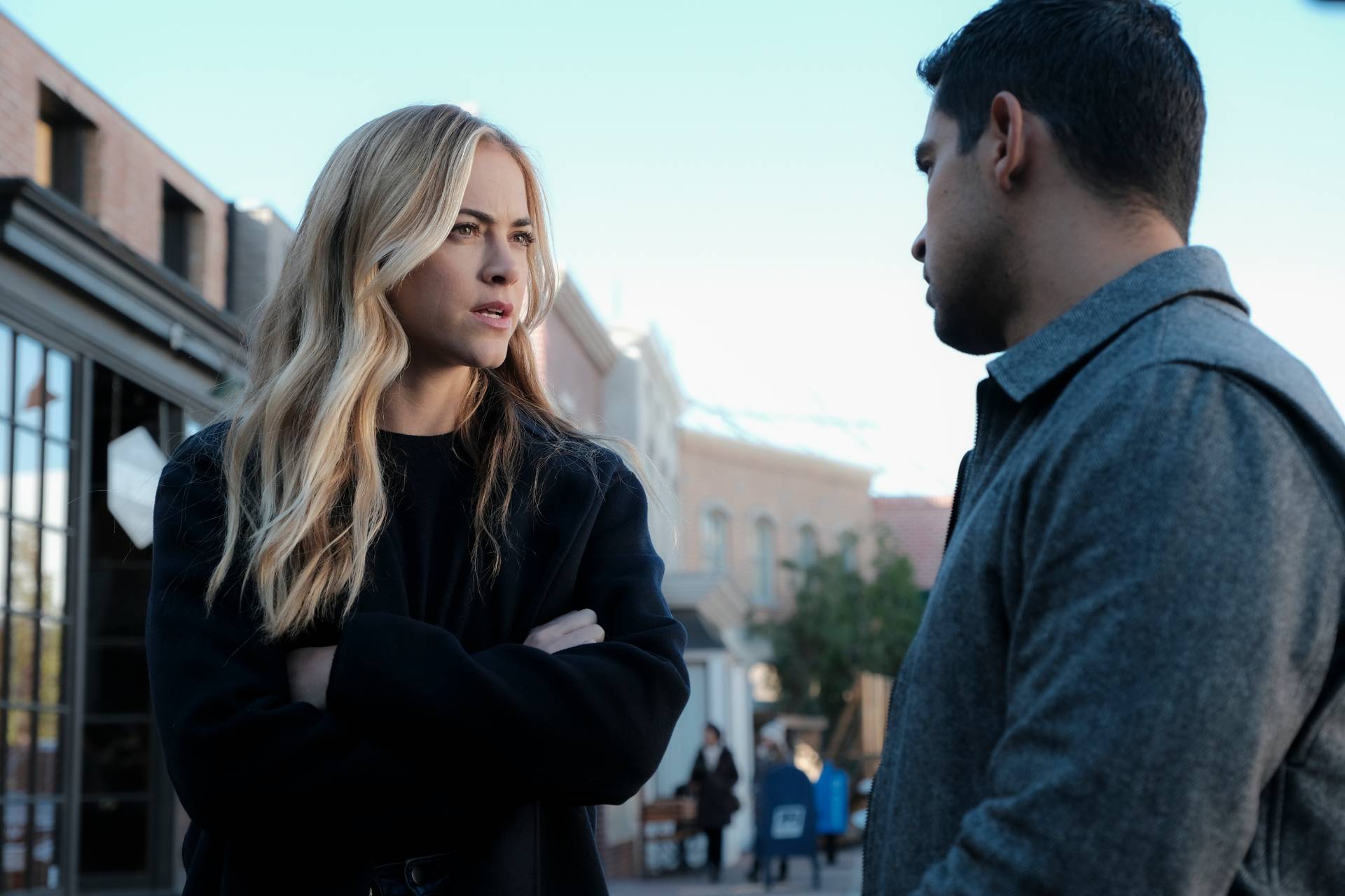 Emily Wickersham and Wilmer Valderrama on NCIS | Eddy Chen/CBS via Getty Images