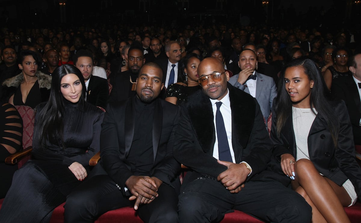 Kim Kardashian West, Kanye West, and Damon Dash