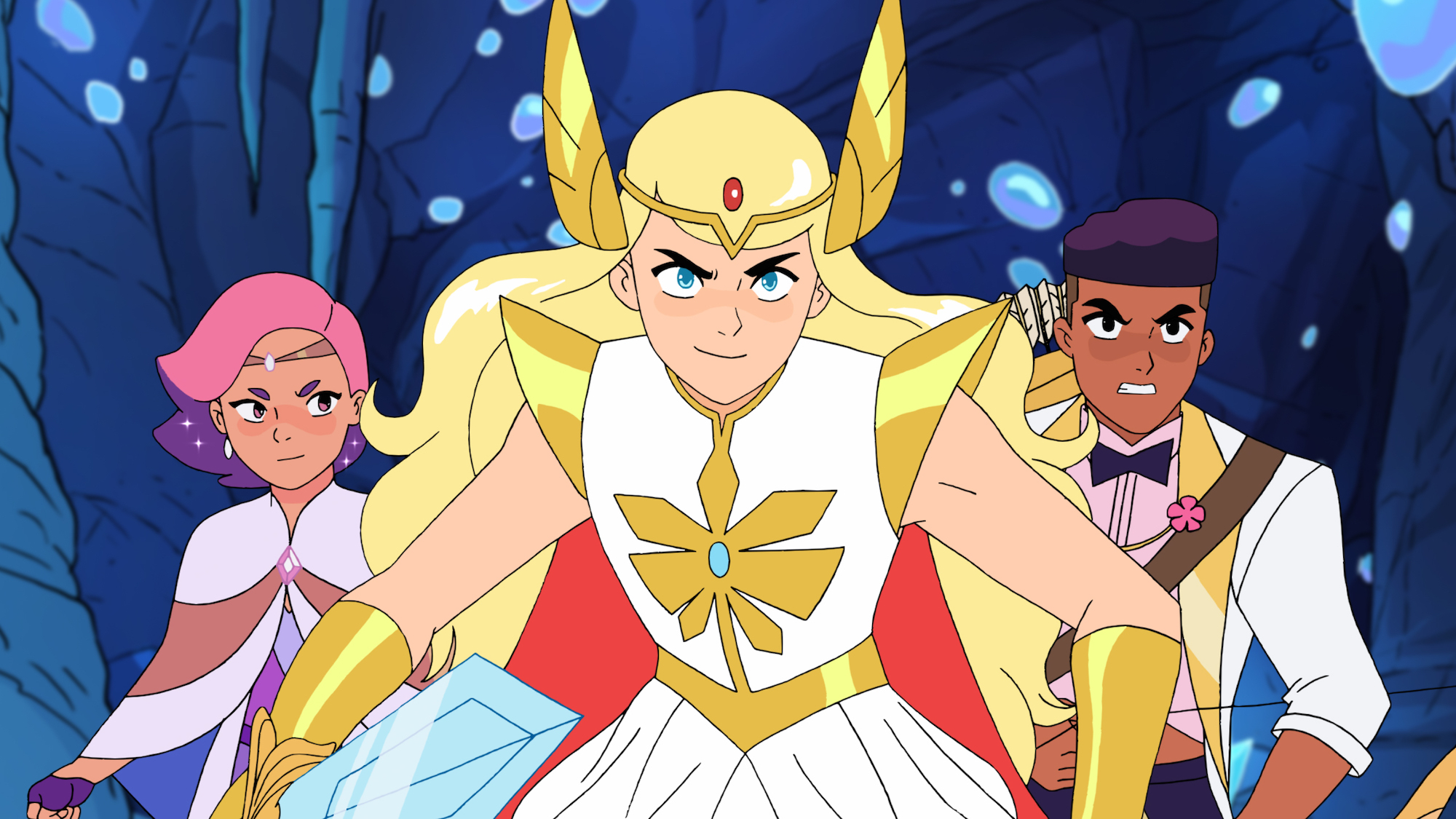 Glimmer, Adora/She-Ra, and Bow in Season 4 