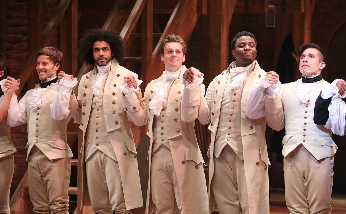 Thayne Jasperson, Daveed Diggs, Jonathan Groff, Okieriete Onaodowan and John Rua