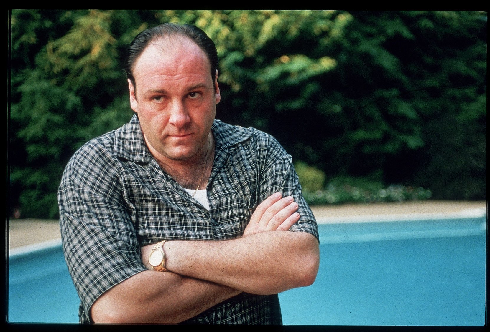 James Gandolfini with his arms folded across his chest