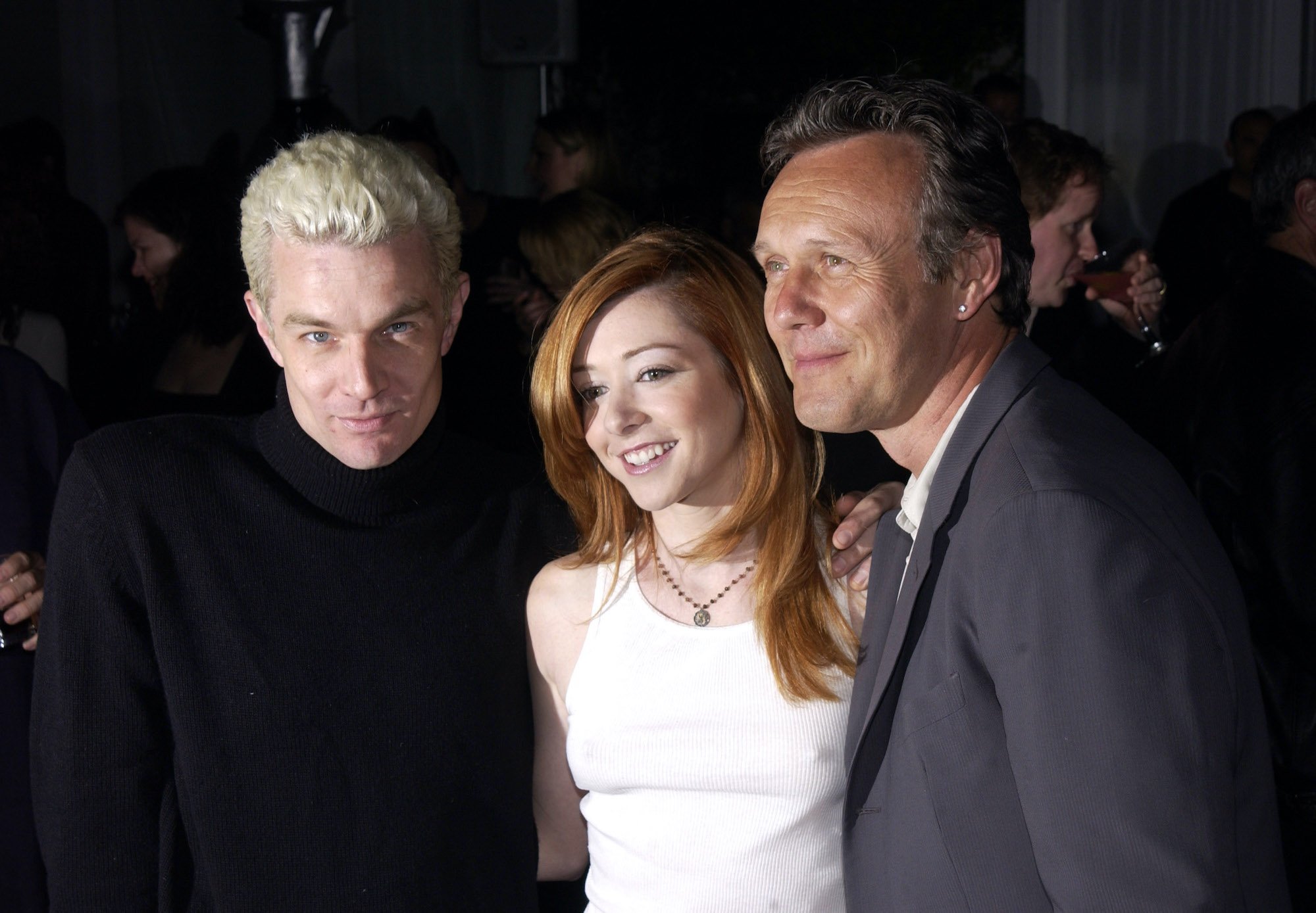 James Marsters (L), Alyson Hannigan, and Anthony Stewart Head at the 'Buffy the Vampire Slayer' wrap party