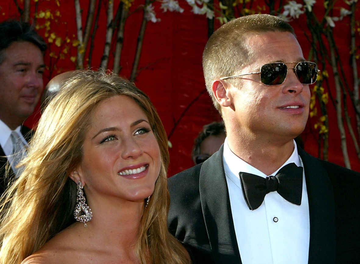Jennifer Aniston and Brad Pitt attend the 56th Annual Primetime Emmy Awards