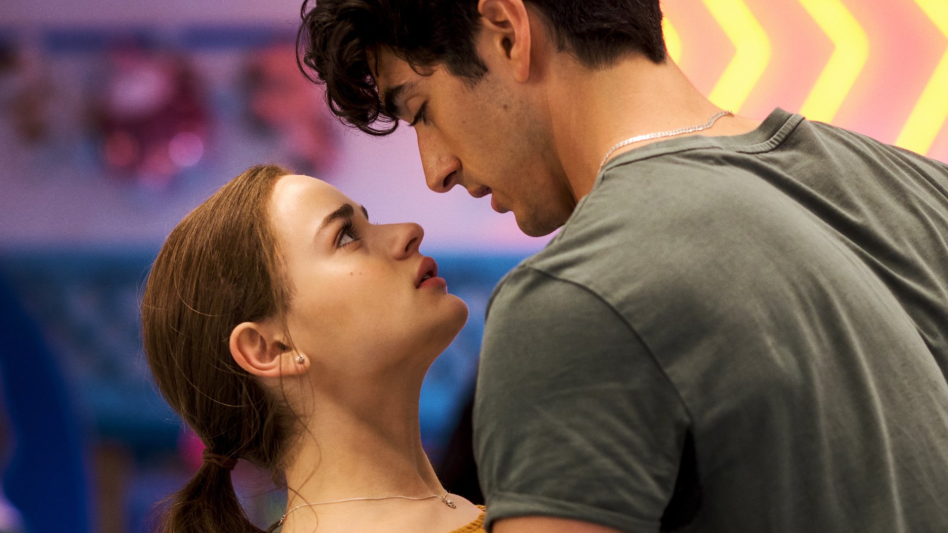 Joey King as Elle and Taylor Zakhar Perez as Marco in 'The Kissing Booth 2' on Netflix