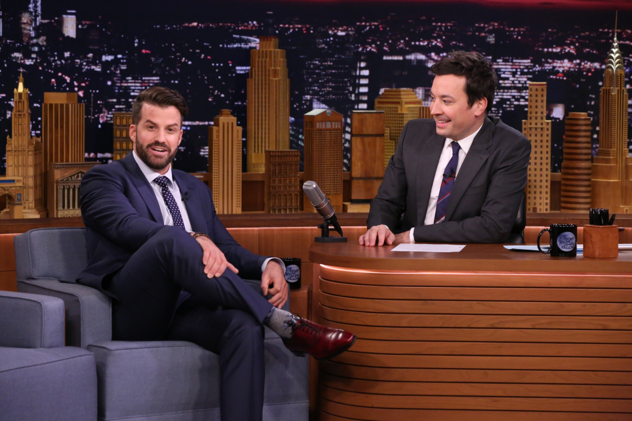 Johnny Bananas during an interview with host Jimmy Fallon