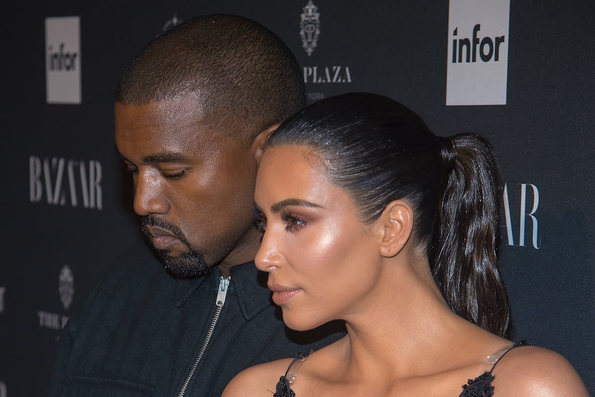 Kanye and Kim Kardashian West at an event