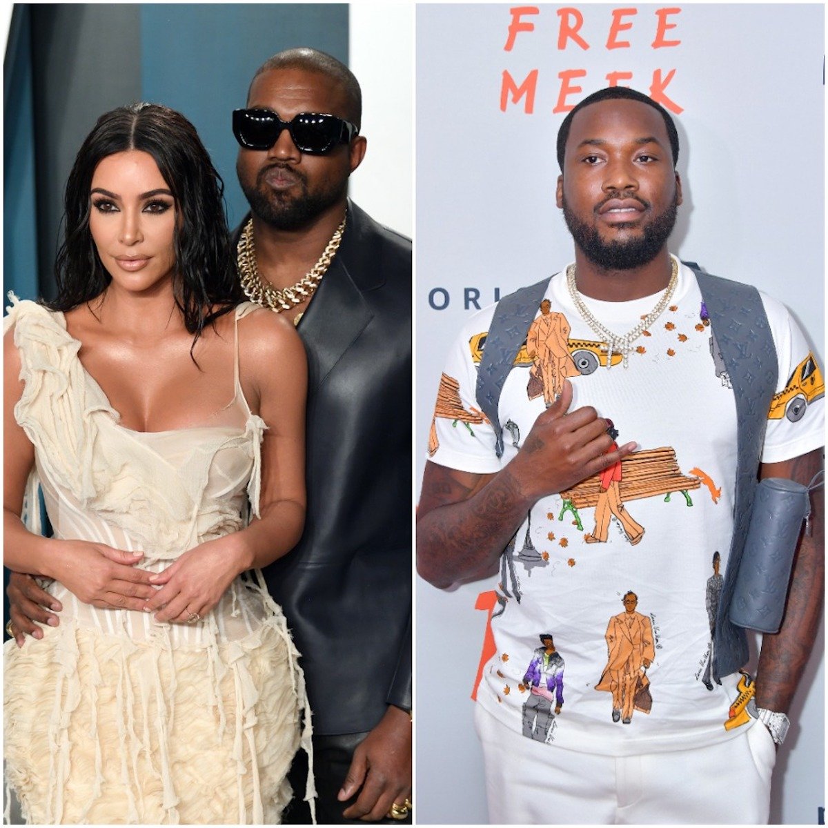Kim Kardashian West, Kanye West, and Meek Mill