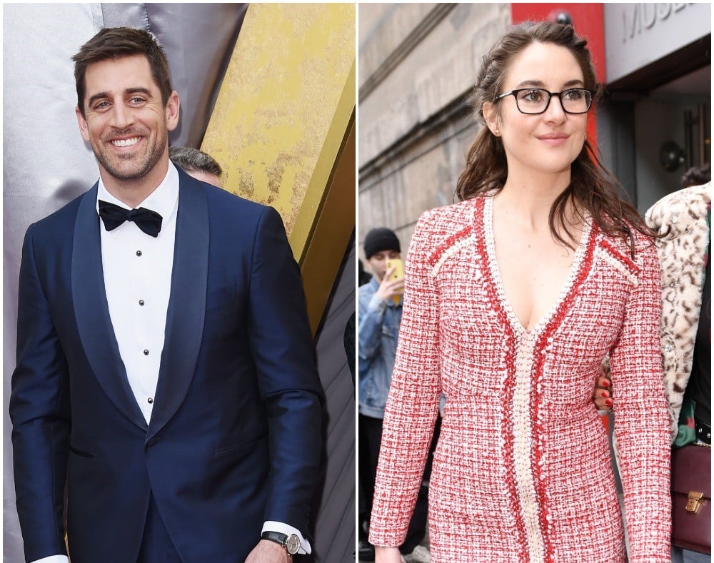 Aaron Rodgers new girlfriend is Shailene Woodley. Pictured here is shailene woodley aaron rodgers side by side in a composed photo.