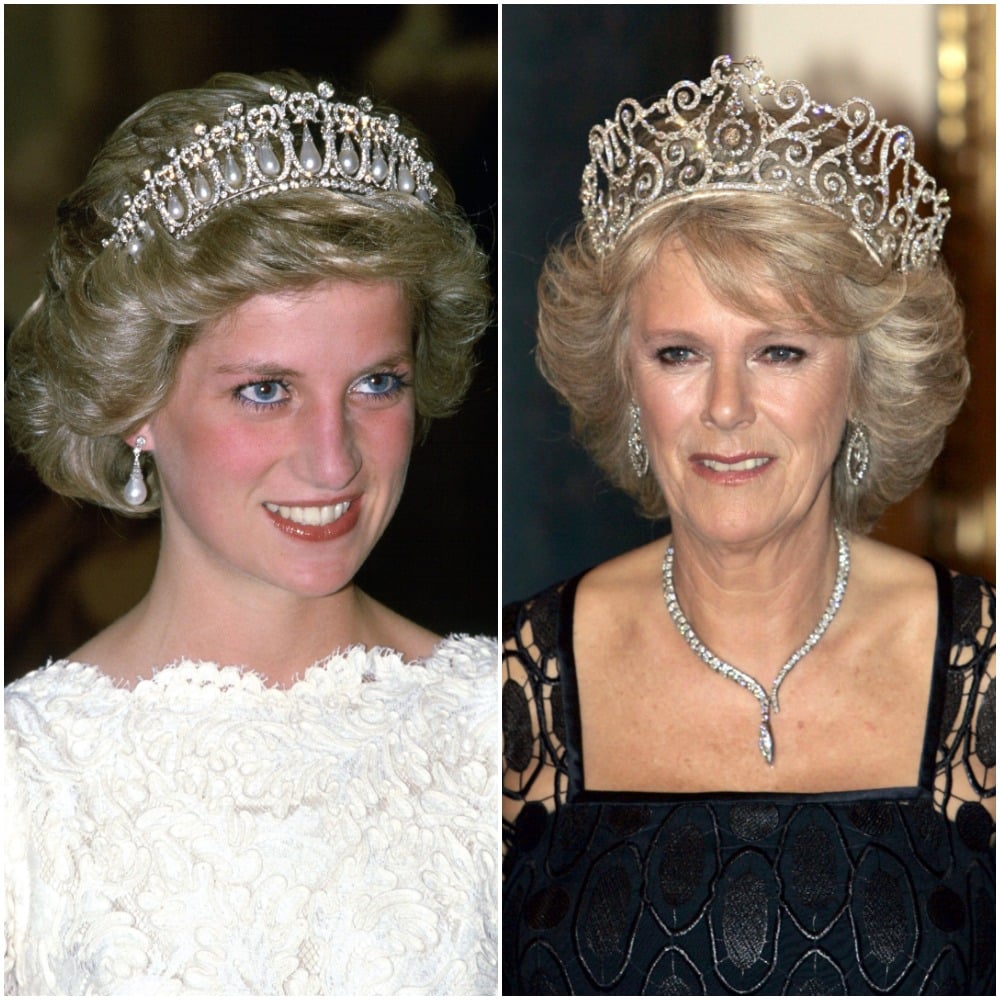(L) Princess Diana, (R) Camilla Parker Bowles