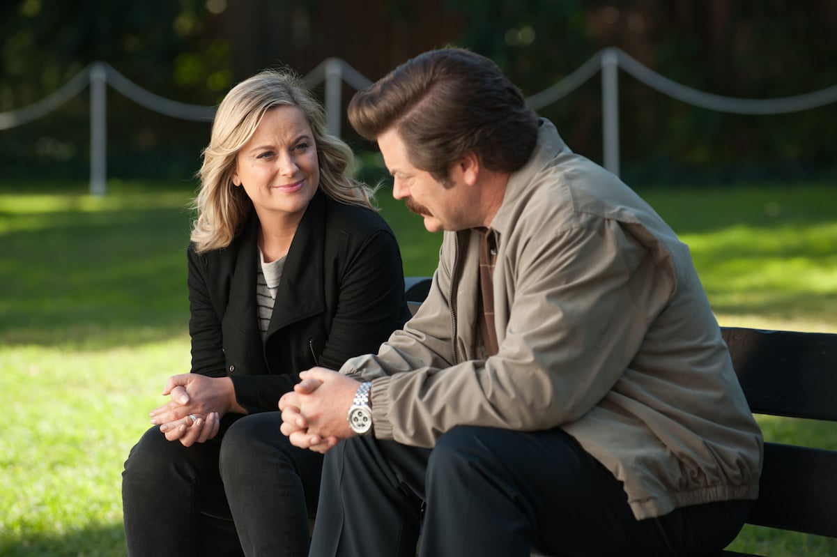 Leslie Knope (Amy Poehler) and Ron Swanson (Nick Offerman) 