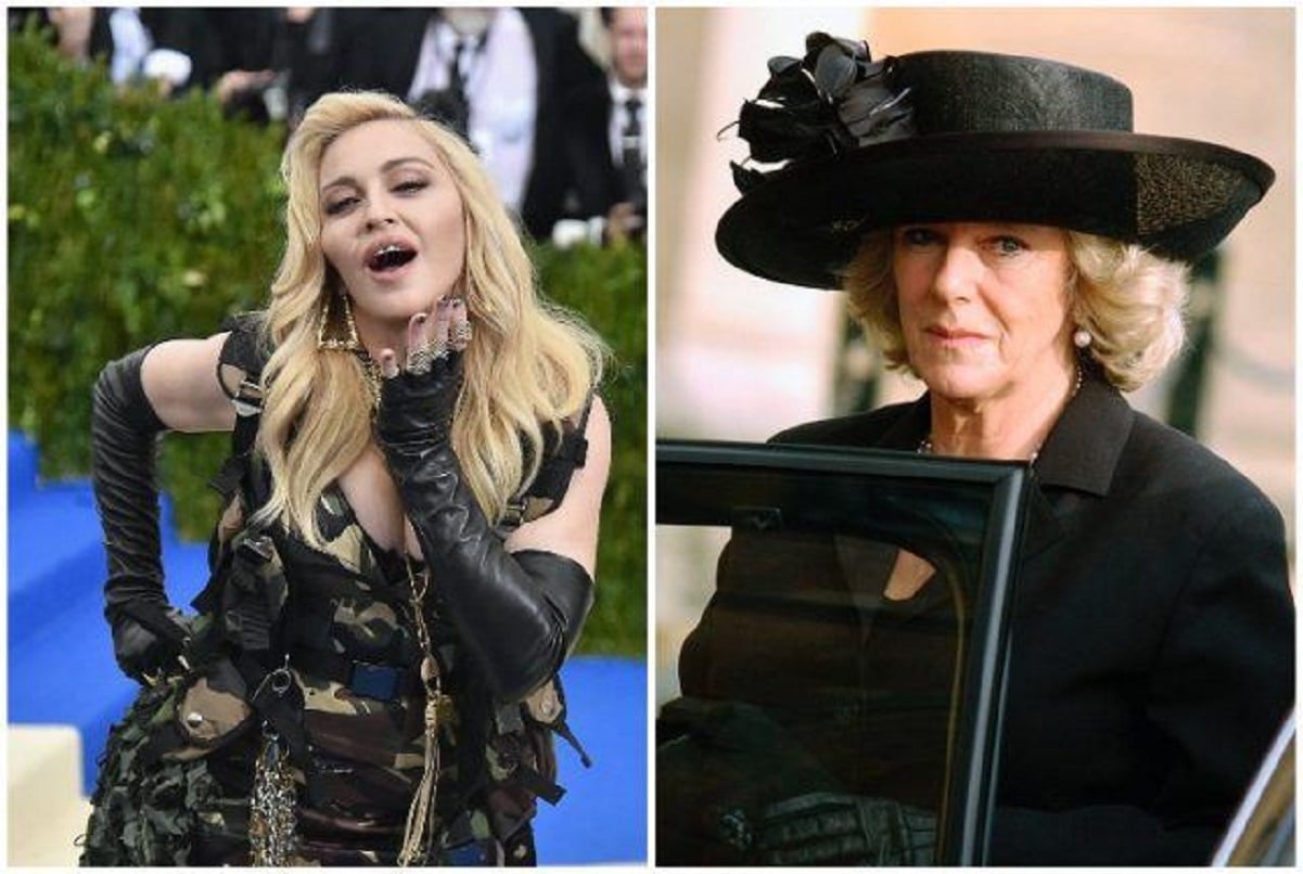 (L): Madonna, (R): Camilla Parker Bowles