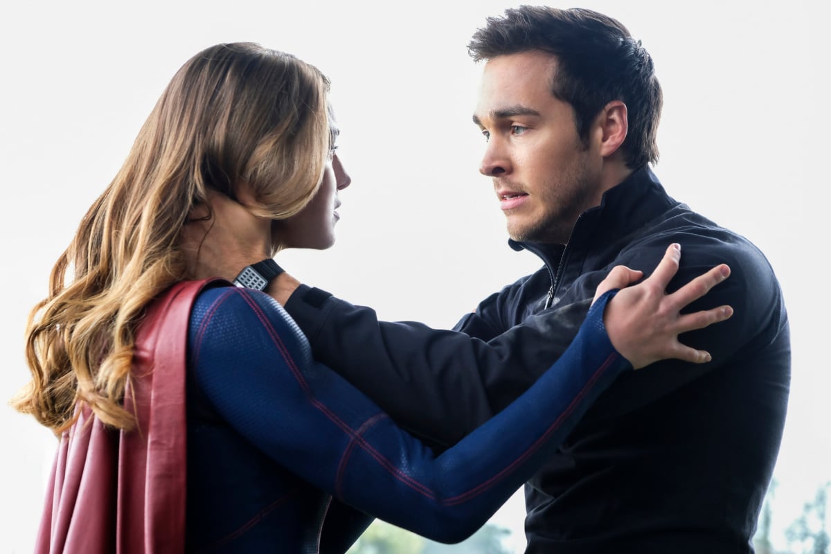 Melissa Benoist and Chris Wood in 'Supergirl'