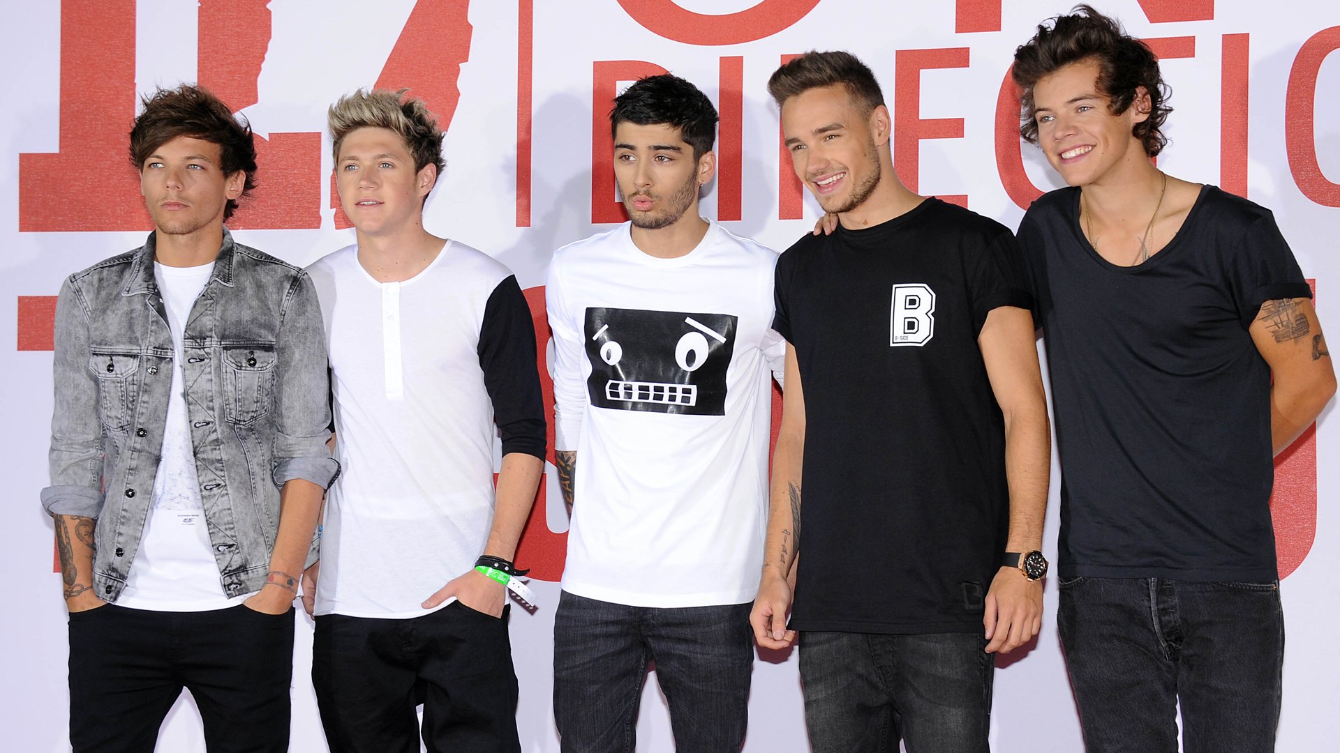 Louis Tamlinson, Zayn Malik, Niall Horan, Liam Payne and Harry Styles of One Direction attend a photocall to launch their new film 'one Direction: This Is Us 3D' on August 19, 2013 in London, England. 