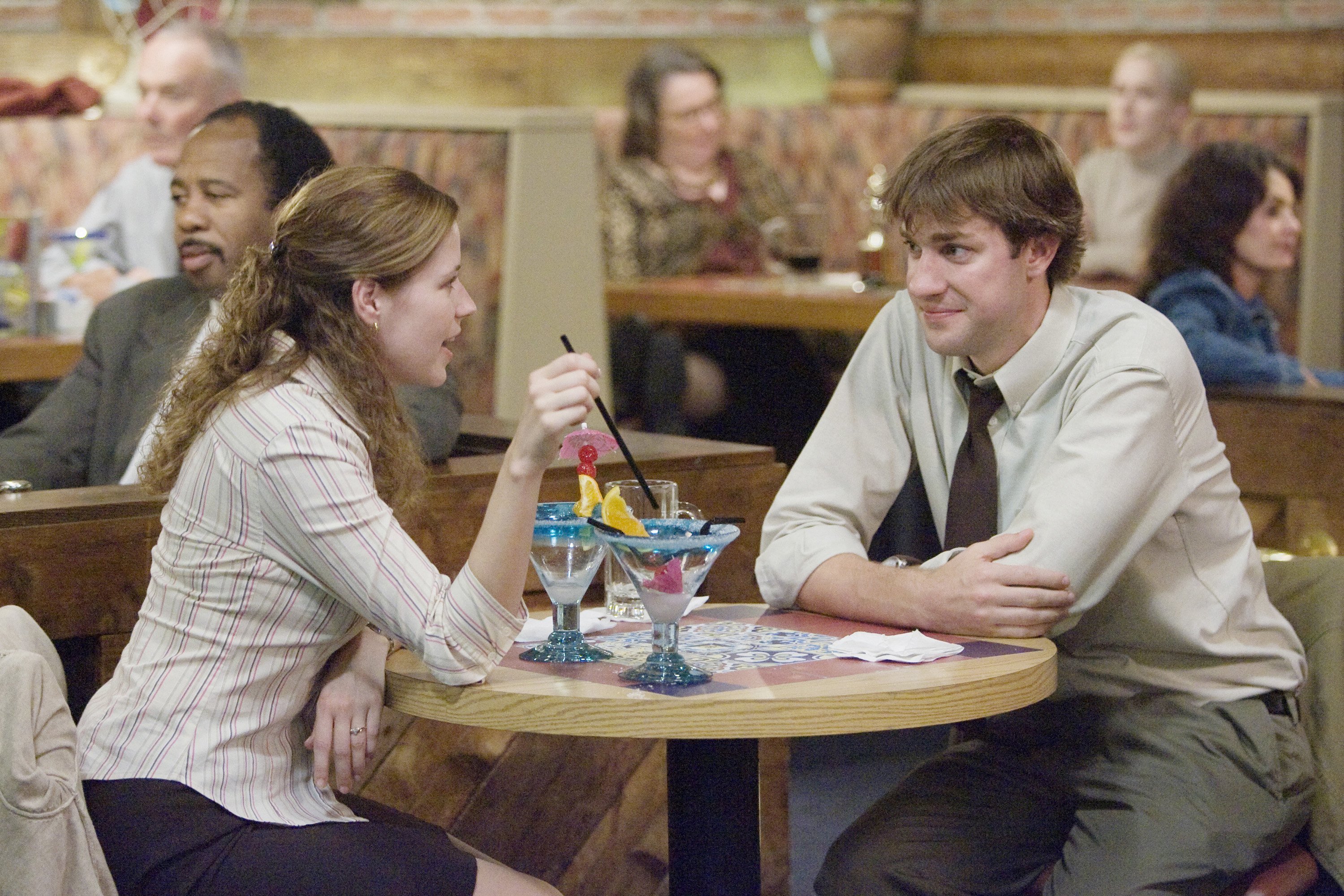 Jenna Fischer as Pam Beesly and John Krasinski as Jim Halpert in 'The Office'
