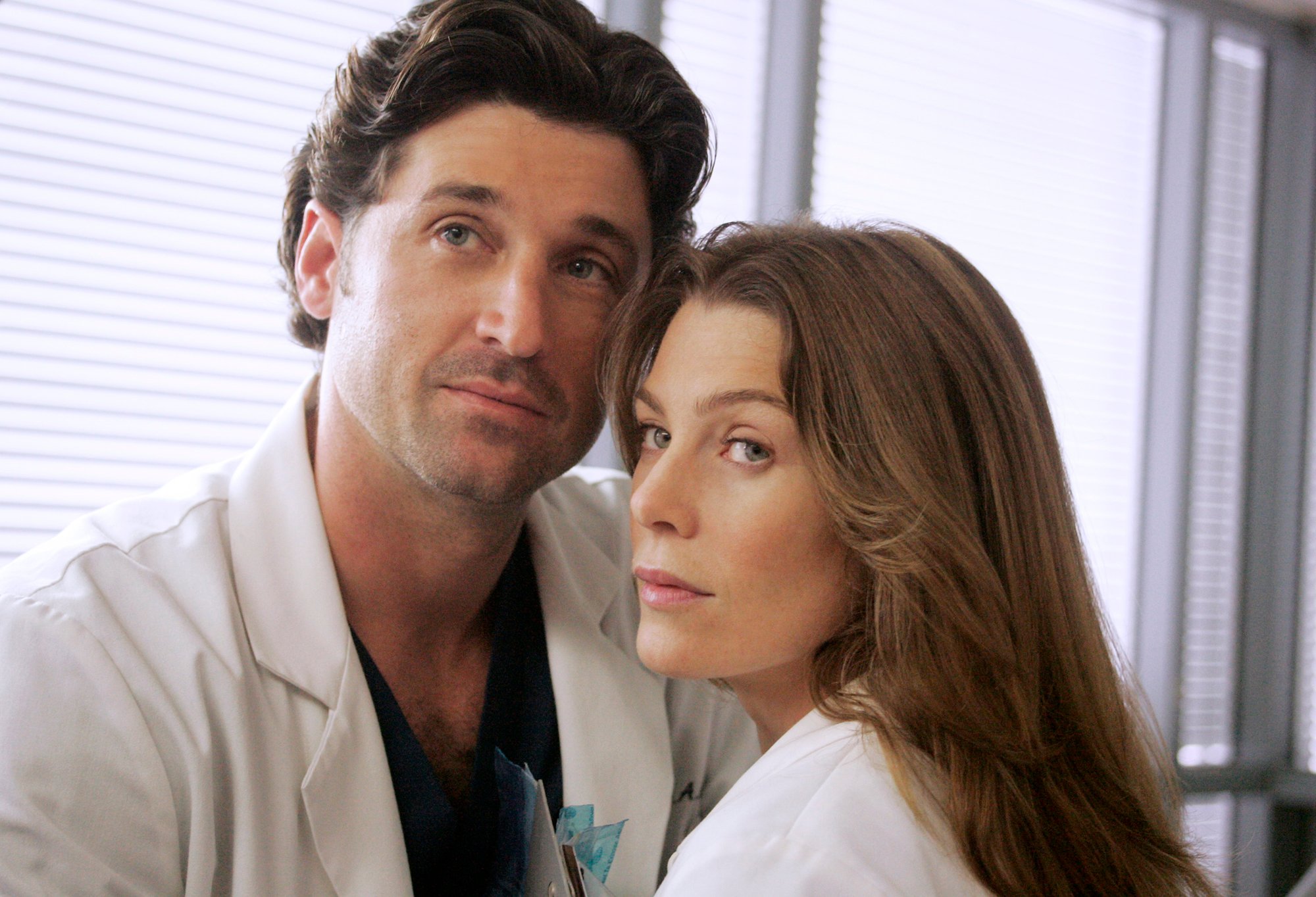 Patrick Dempsey as Derek Shepherd and Ellen Pompeo as Meredith Grey on GREY S ANATOMY