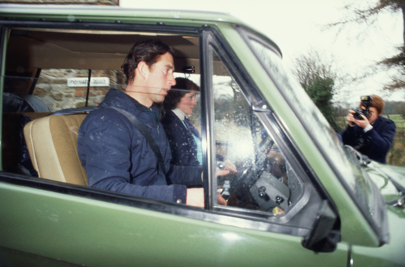 Prince Charles and Princess Diana arrive at horse stables