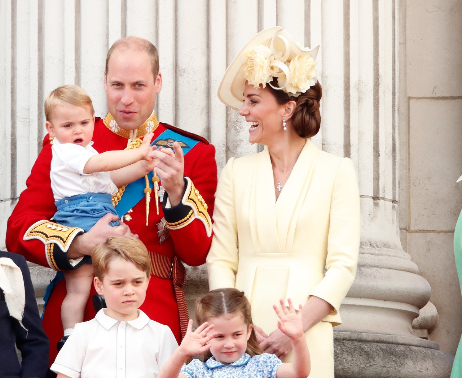 Prince William, Kate Middleton, Prince Louis, Prince George, and Princess Charlotte