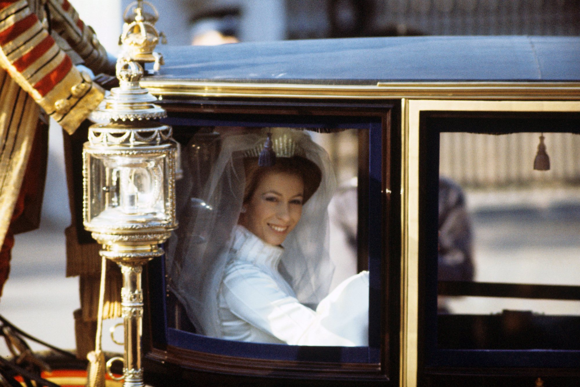 Princess Anne after her wedding to Mark Phillips