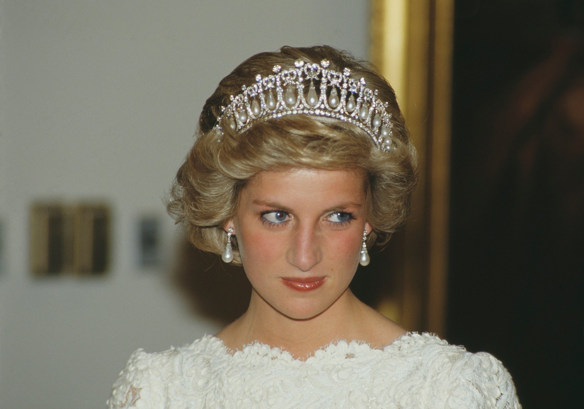 Princess Diana at the British embassy in Washington, D.C.