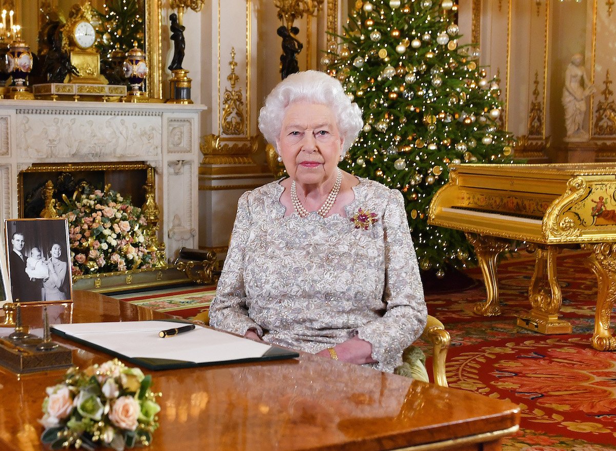 Queen Elizabeth giving her Christmas speech in 2018.