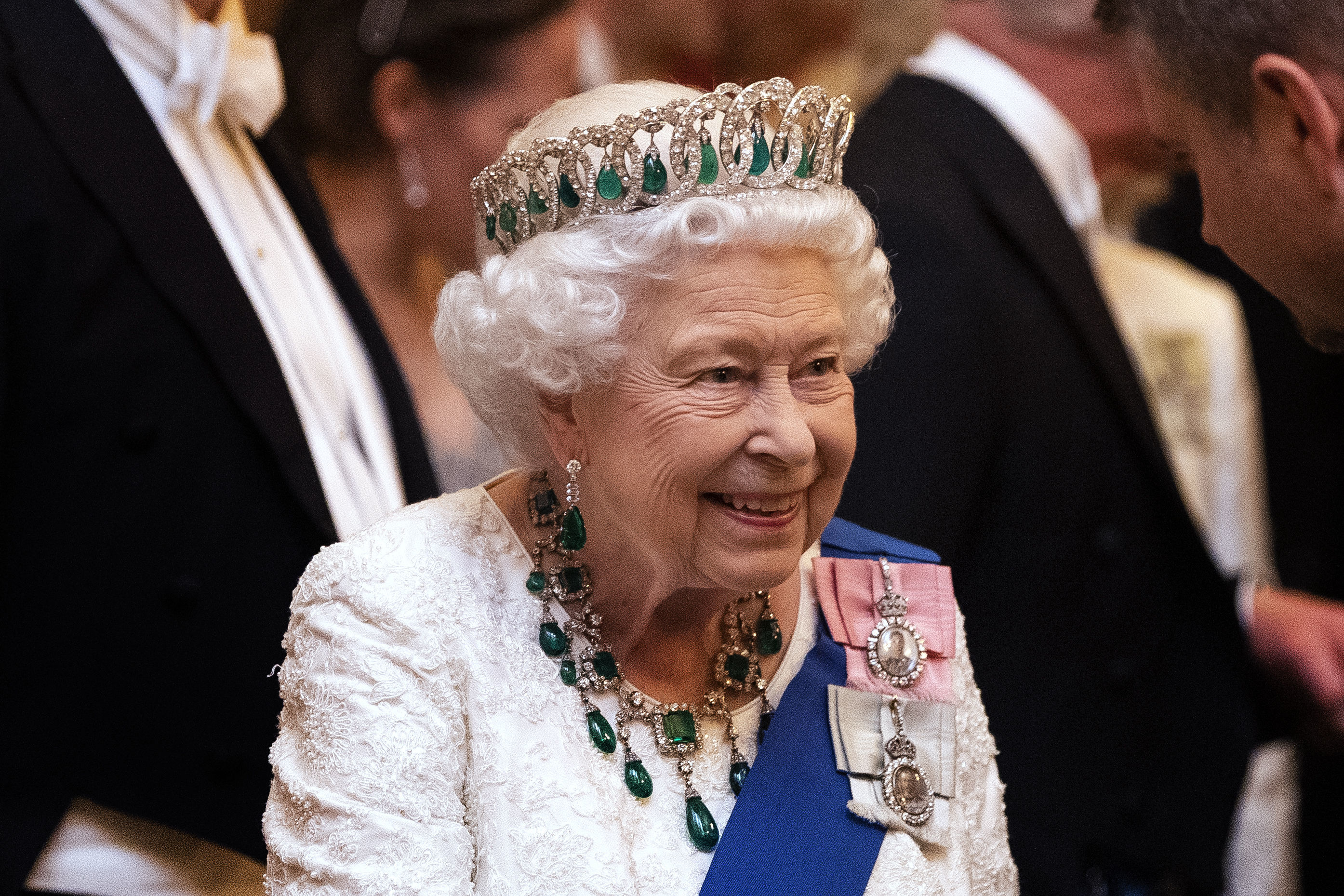 Queen Elizabeth II wearing the Grand Duchess Vladimir tiara