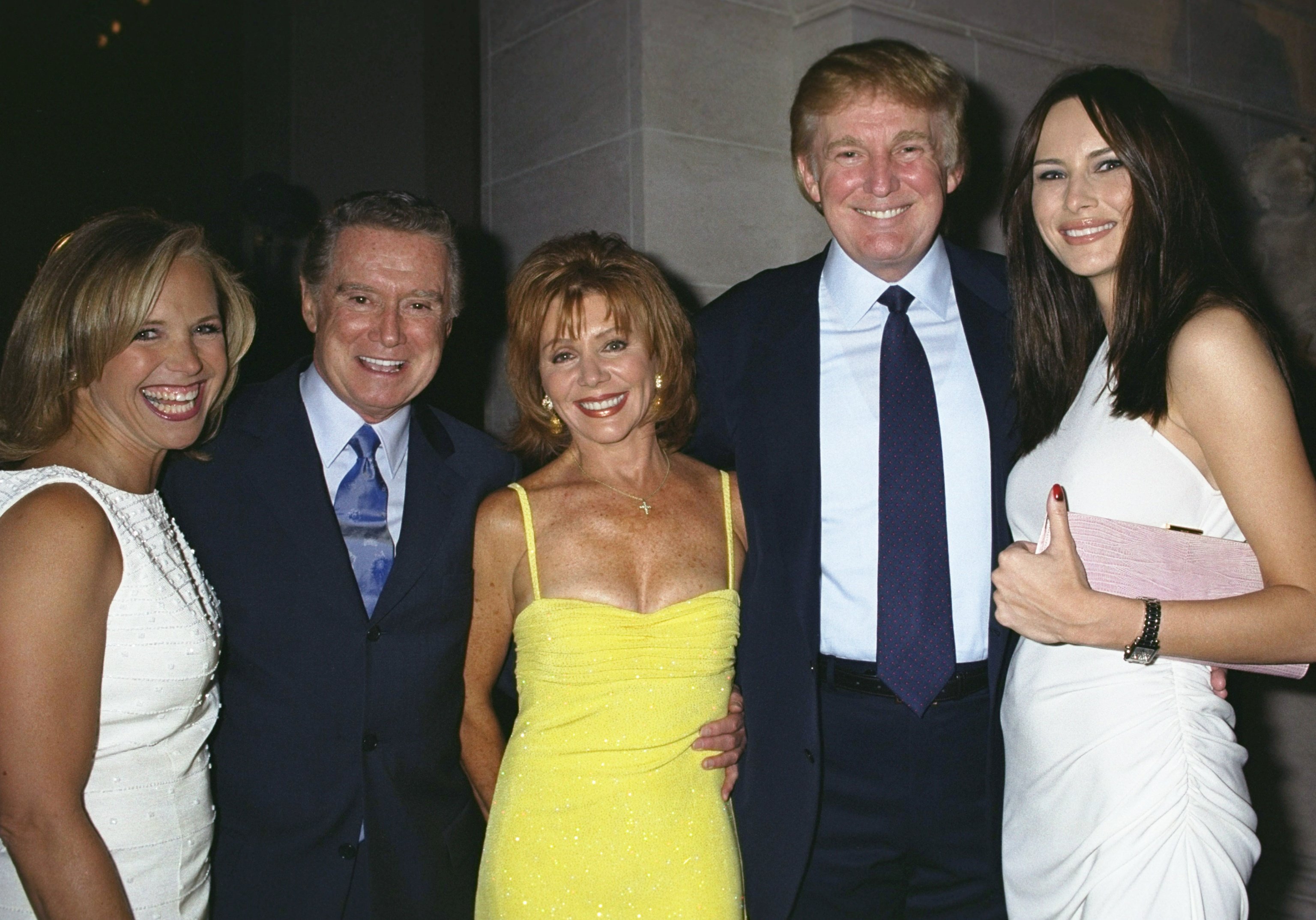 Katie Couric, Regis Philbin, Joy Philbin, Donald Trump, and Melania Trump | Richard Corkery/NY Daily News Archive via Getty Images