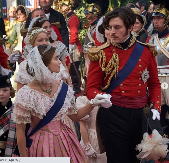 Jenna Coleman as Queen Victoria and Tom Hughes as Prince Albert in 'Victoria'