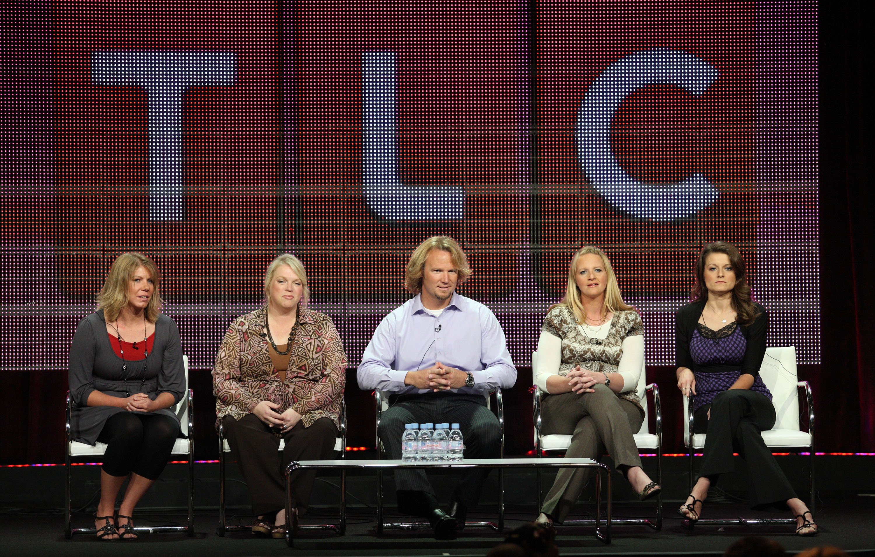 Meri Brwon, Janelle Brown, Kody Brown, Christine Brown and Robyn Brown speak during a panel in 2010