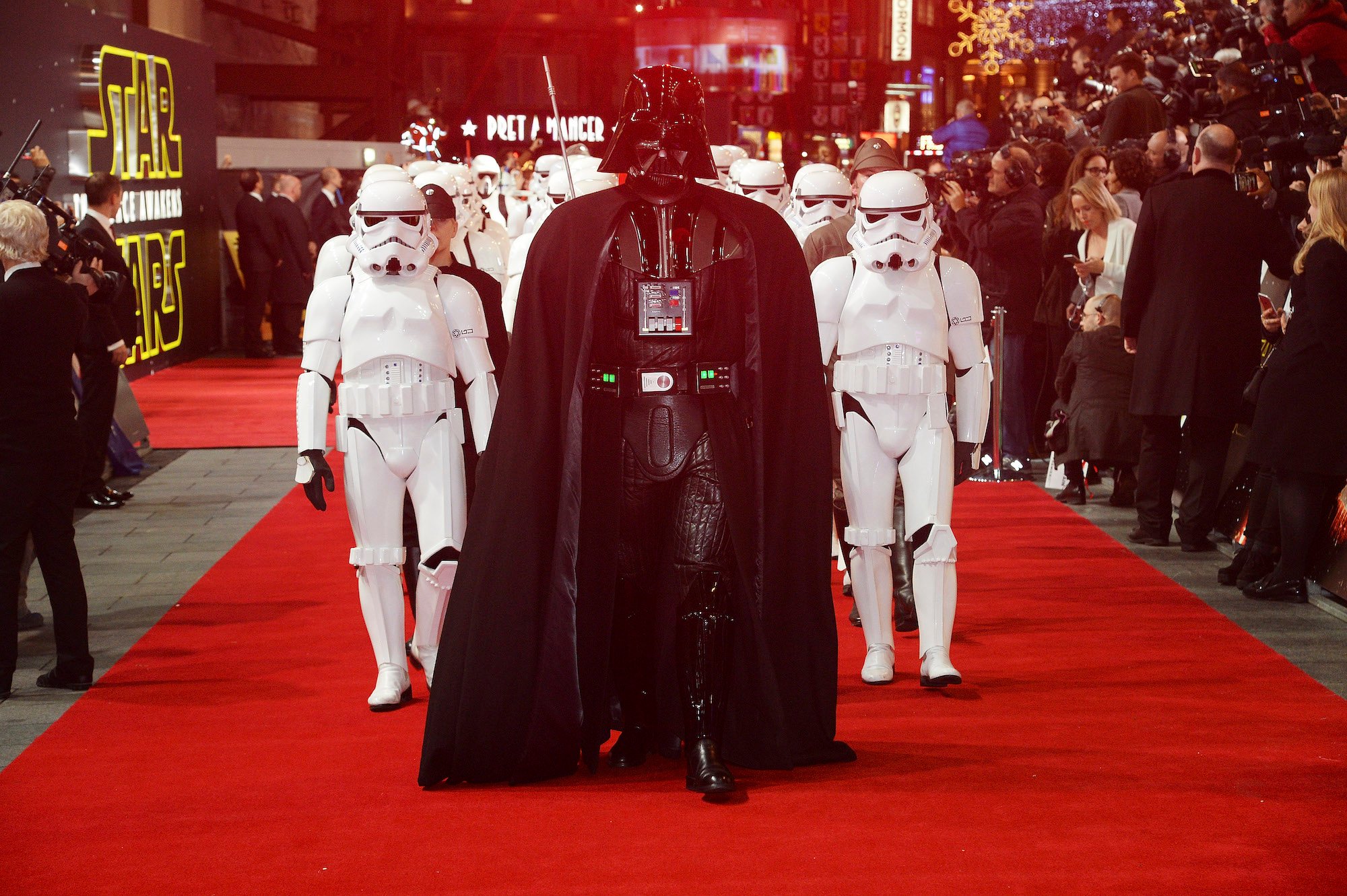 Darth Vader and Stormtroppers on the red carpet