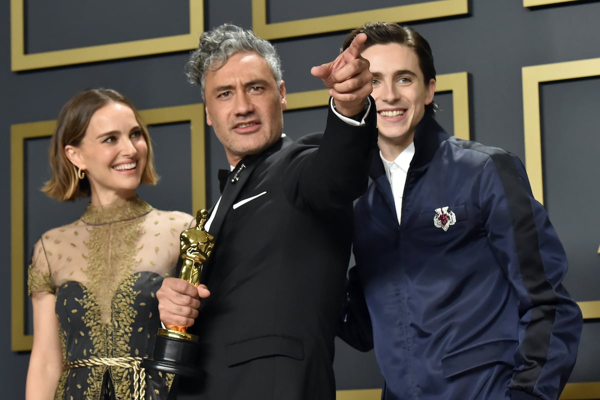 Natalie Portman, Taika Waititi, and Timothée Chalamet at the 92nd Annual Academy Awards