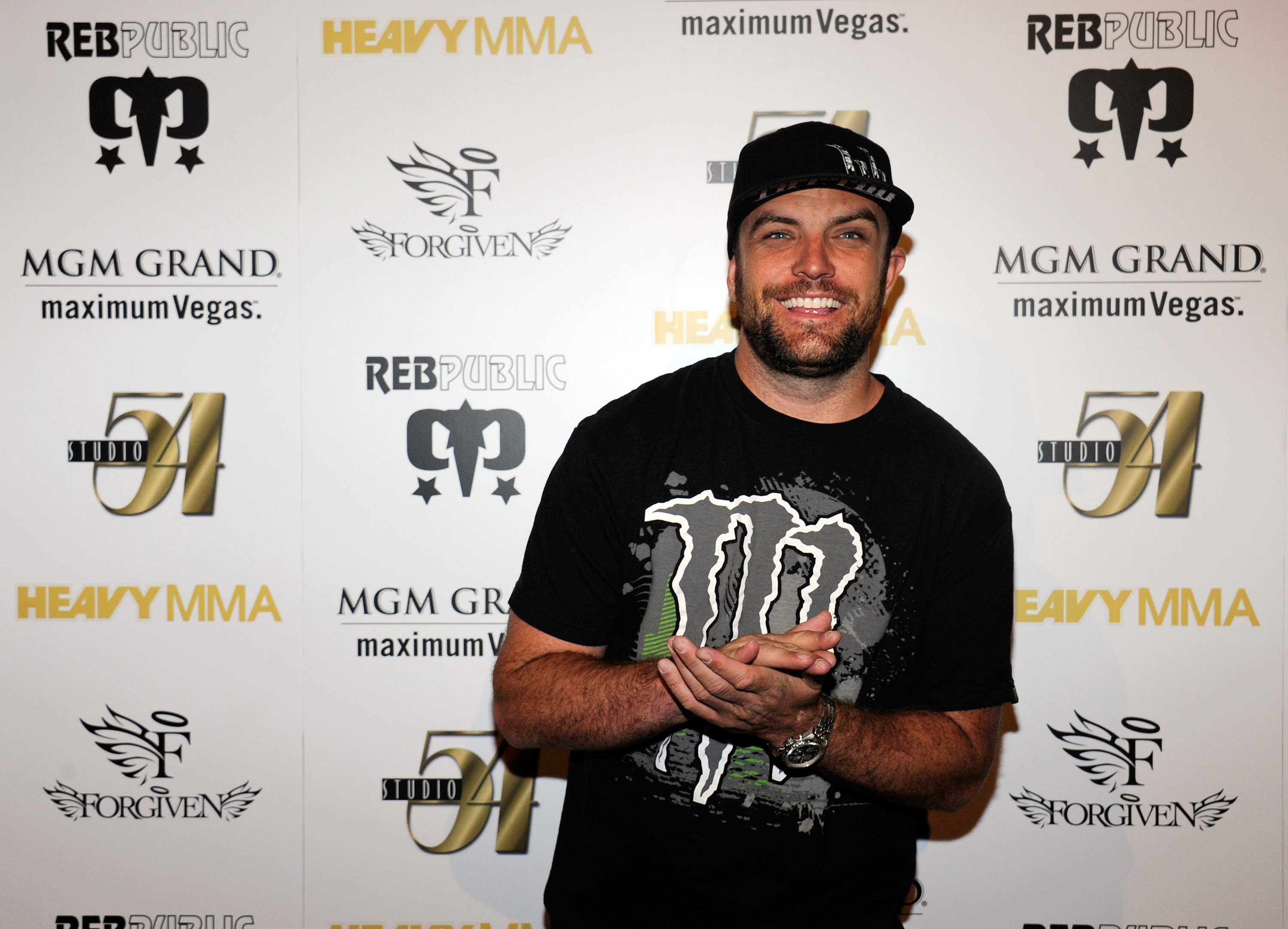 BMX rider and television host T.J. Lavin arrives at a post-fight party for UFC 130