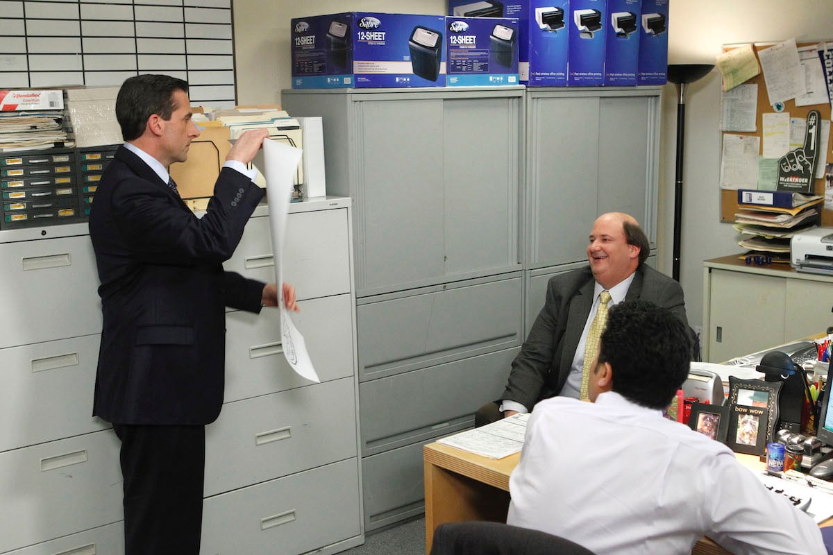 Steve Carell as Michael Scott, Brian Baumgartner as Kevin Malone on 'The Office'