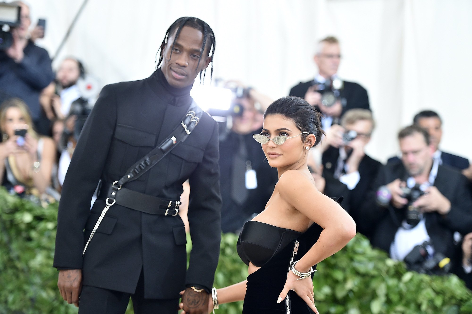 Travis Scott and Kylie Jenner arrive at the 2018 Met Gala