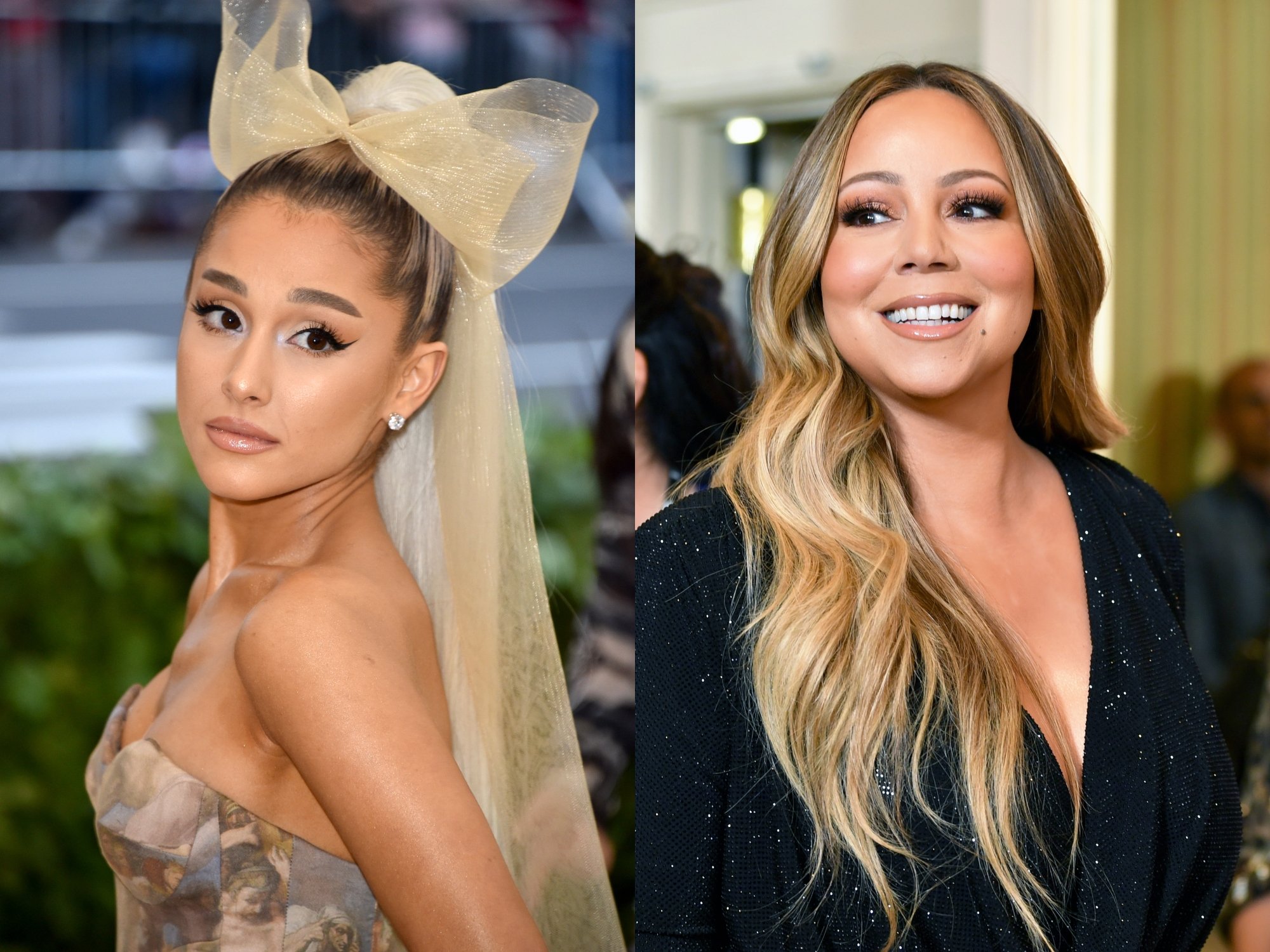 composite image of Ariana Grande and Mariah Carey