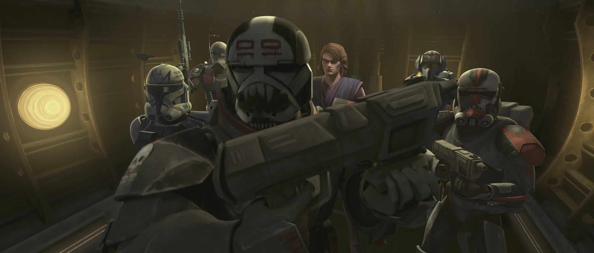 The Bad Batch go in to save Echo with Anakin Skywalker and Captain Rex in Season 7, 'The Clone Wars'