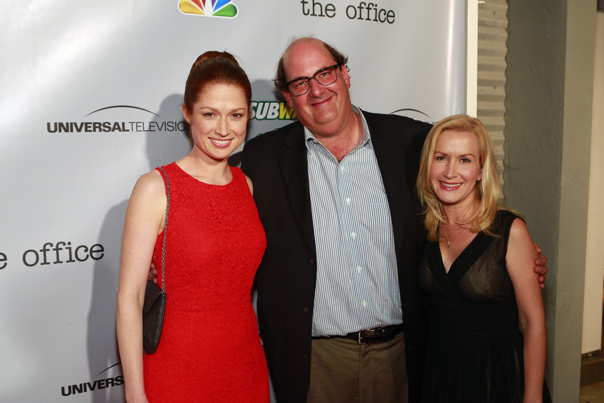 Ellie Kemper, Brian Baumgartner, and Angela Kinsey of The Office