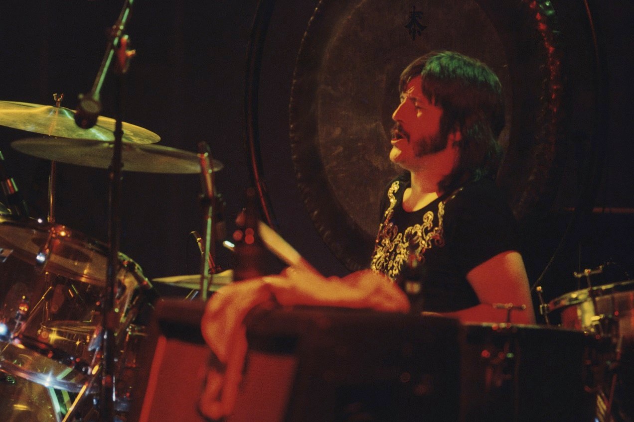 John Bonham playing the drums on stage