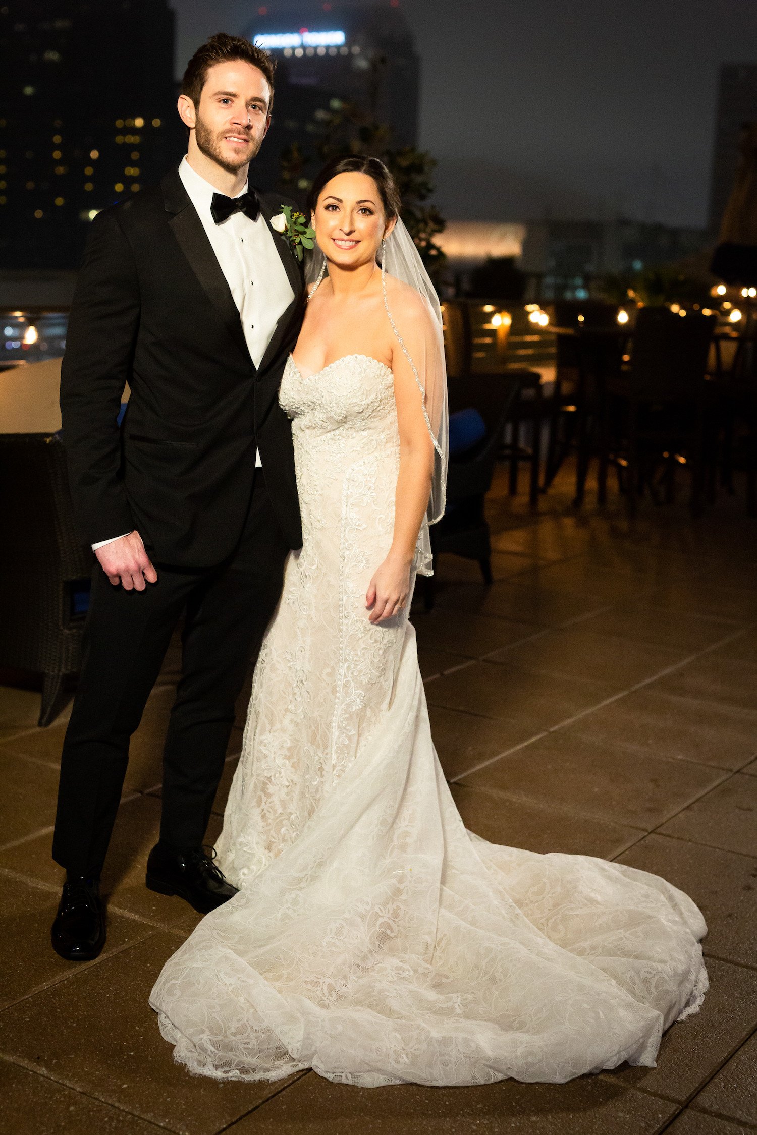 Brett and olivia on their wedding day