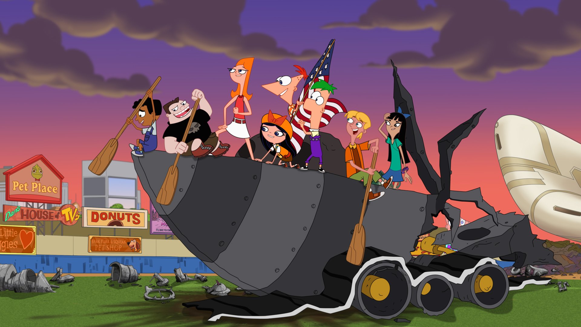 Candace and the Danville gang in 'Phineas and Ferb The Movie: Candace Against the Universe.'