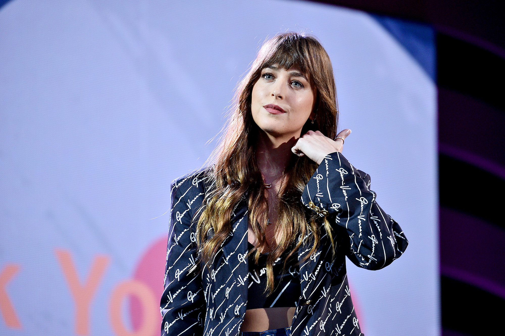 Dakota Johnson onstage during the 2019 Global Citizen Festival: Power The Movement in Central Park on September 28, 2019.