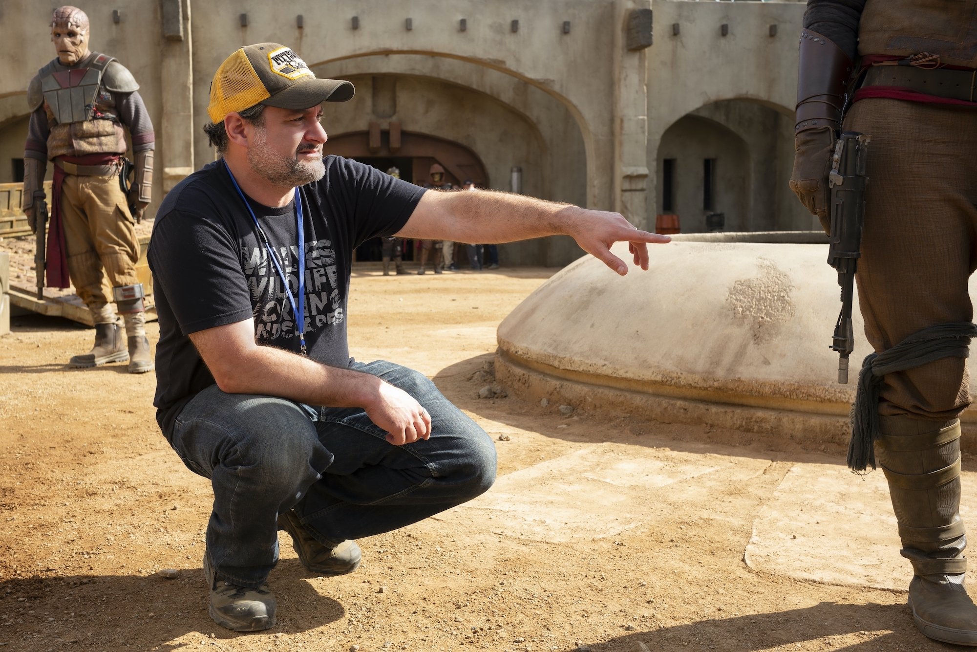 Dave Filoni on the set of 'The Mandalorian'