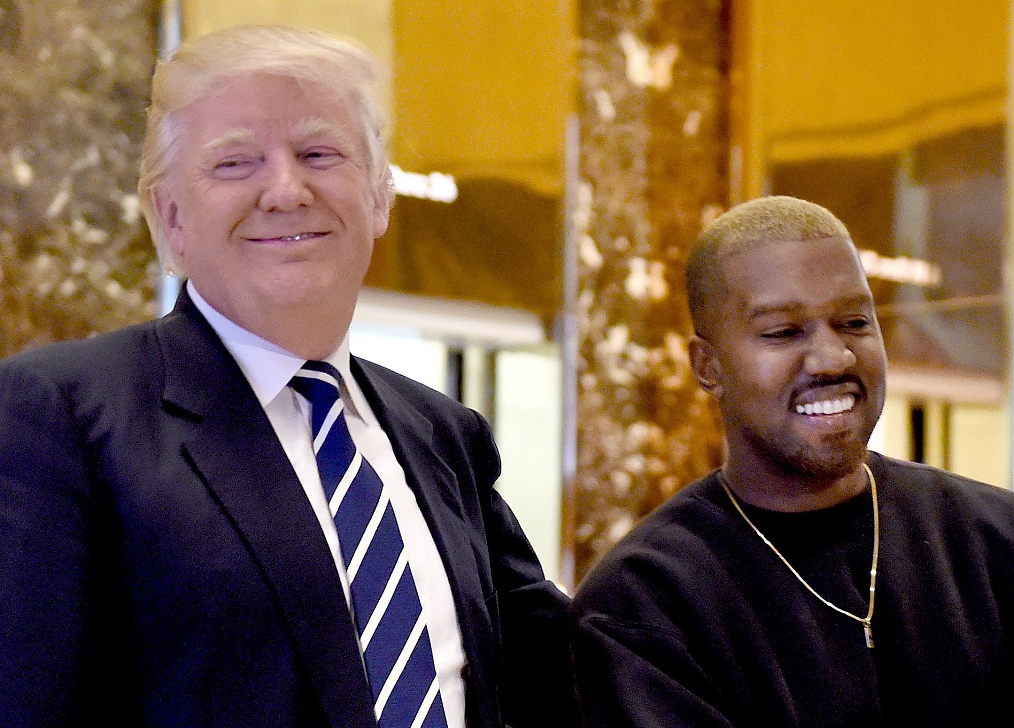 Kanye West and Donald Trump on December 13, 2016 in New York