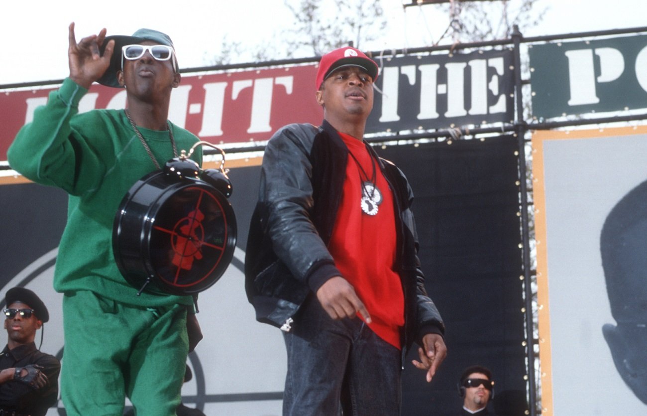Flavor Flav and Chuck D on stage