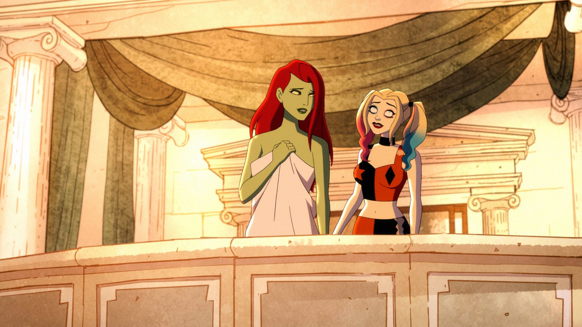 Poison Ivy and Harley Quinn during Ivy's Bachelorette Party.