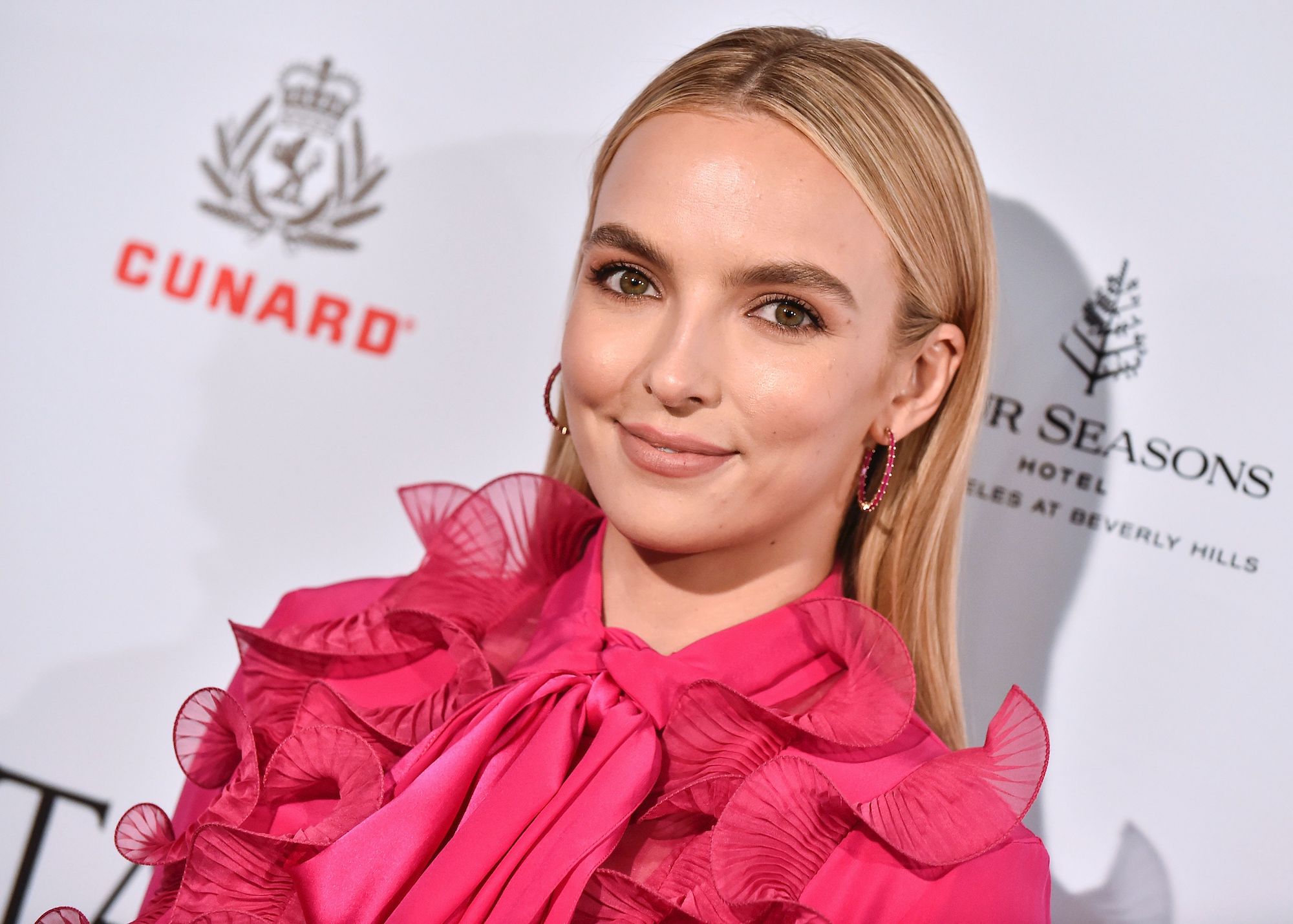 Jodie Comer at the BAFTA Tea Party at Four Seasons Hotel on January 4, 2020.