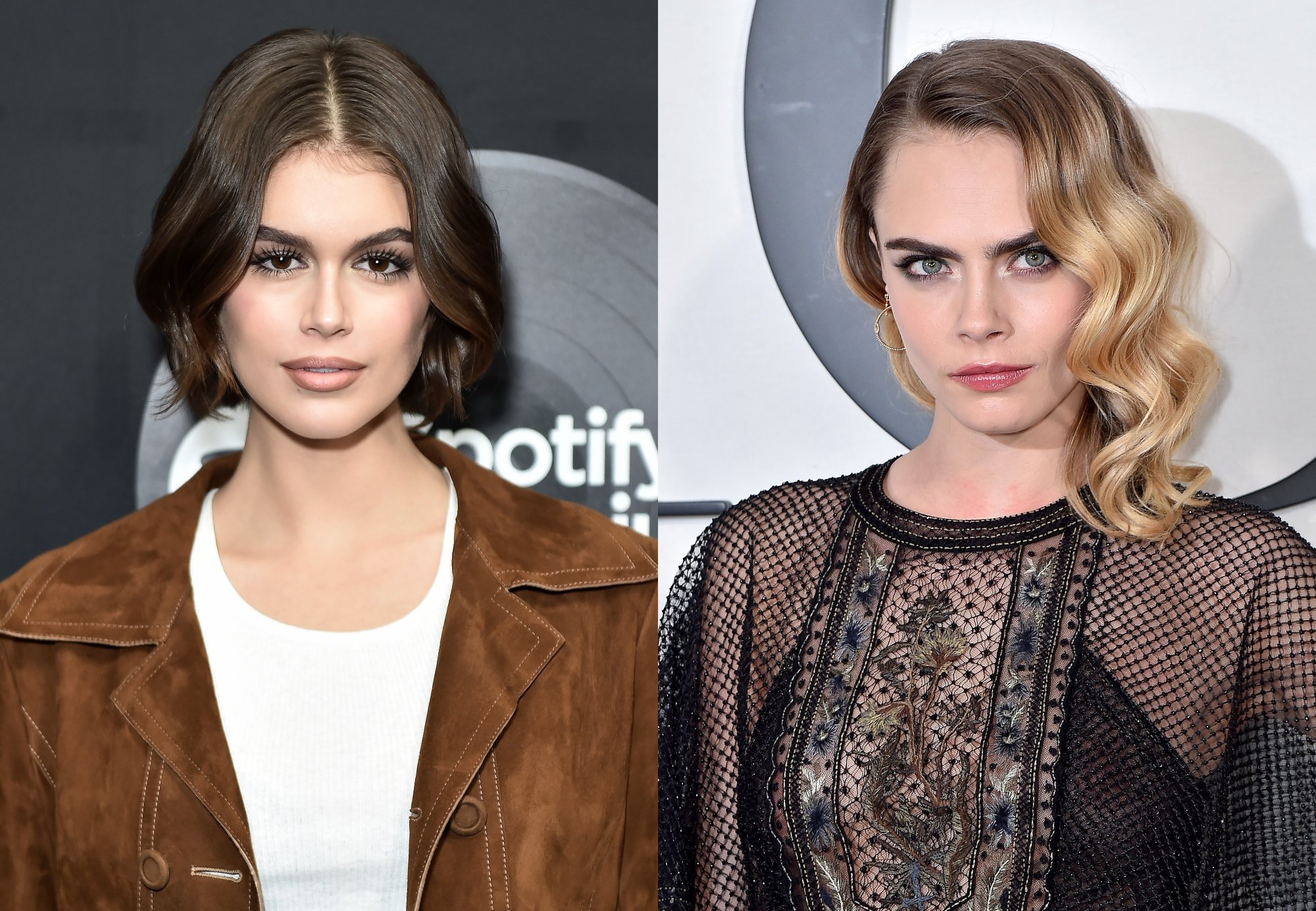 Kaia Gerber and Cara Delevingne composite image