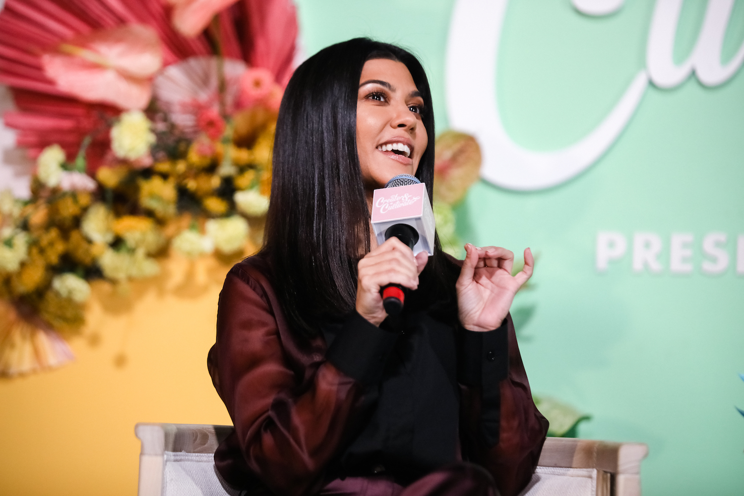 Kourtney Kardashian speaks onstage at the Create & Cultivate Conference at SVN West