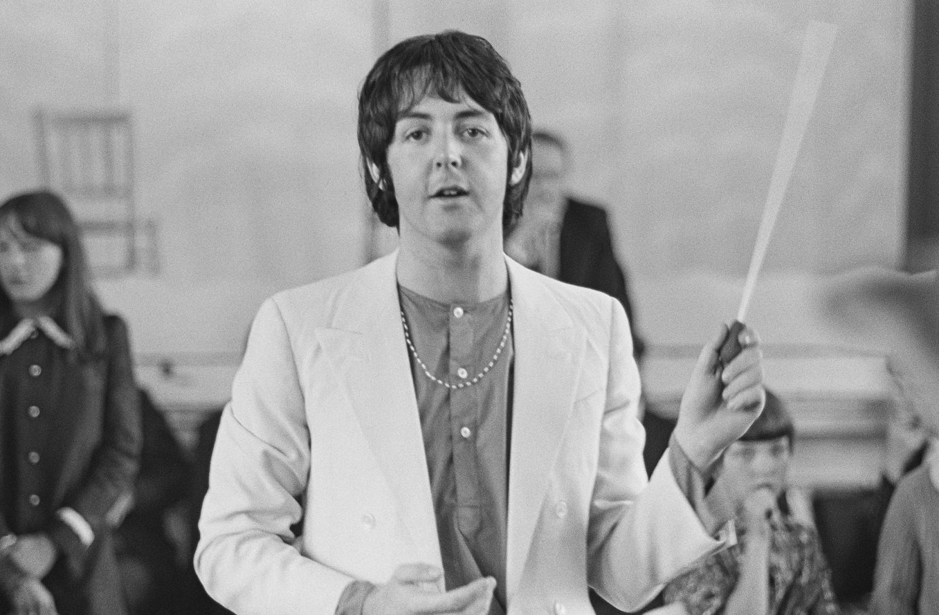 Paul McCartney conducting an orchestra
