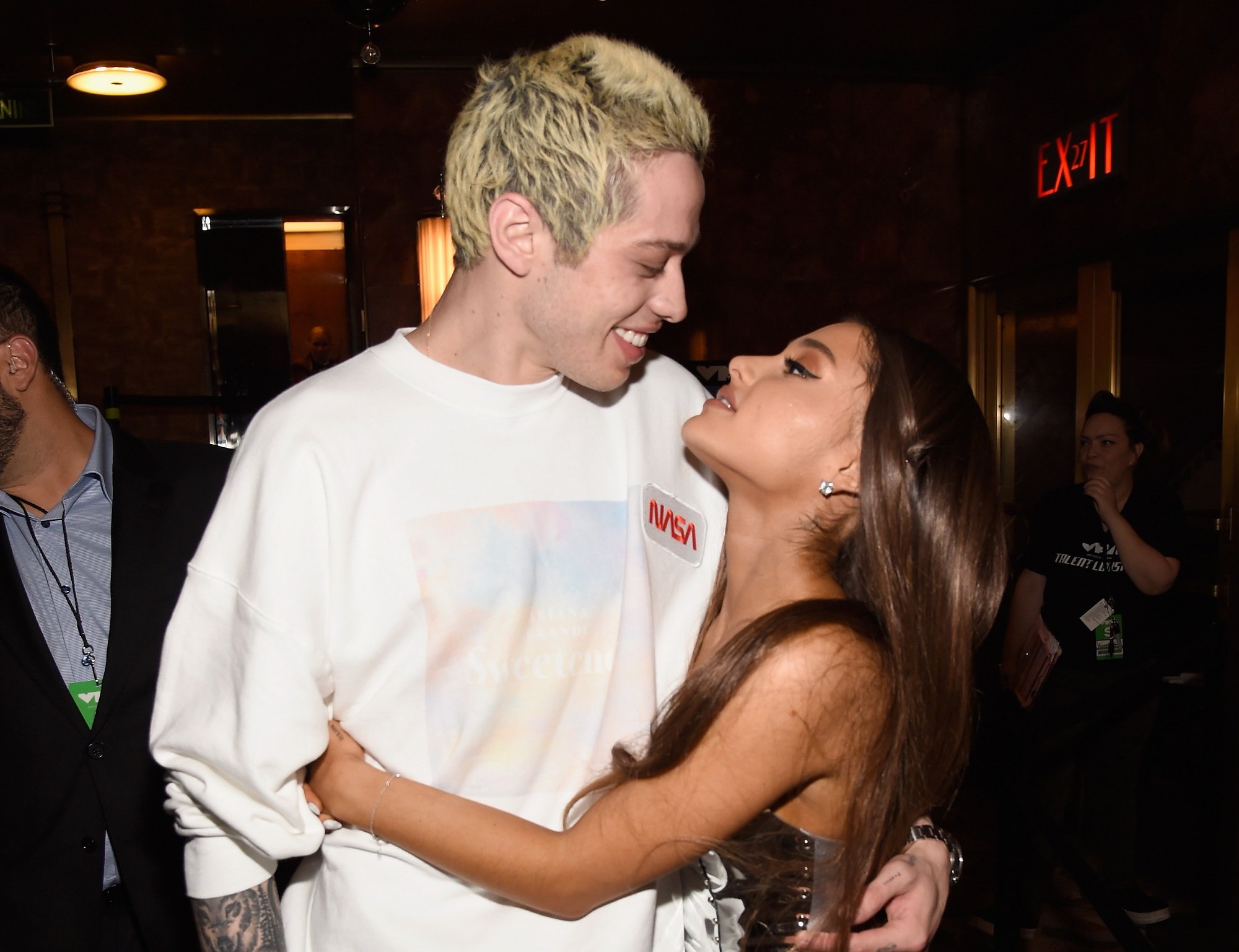 Pete Davidson and Ariana Grande attend the 2018 MTV Video Music Awards on August 20, 2018 in New York City.