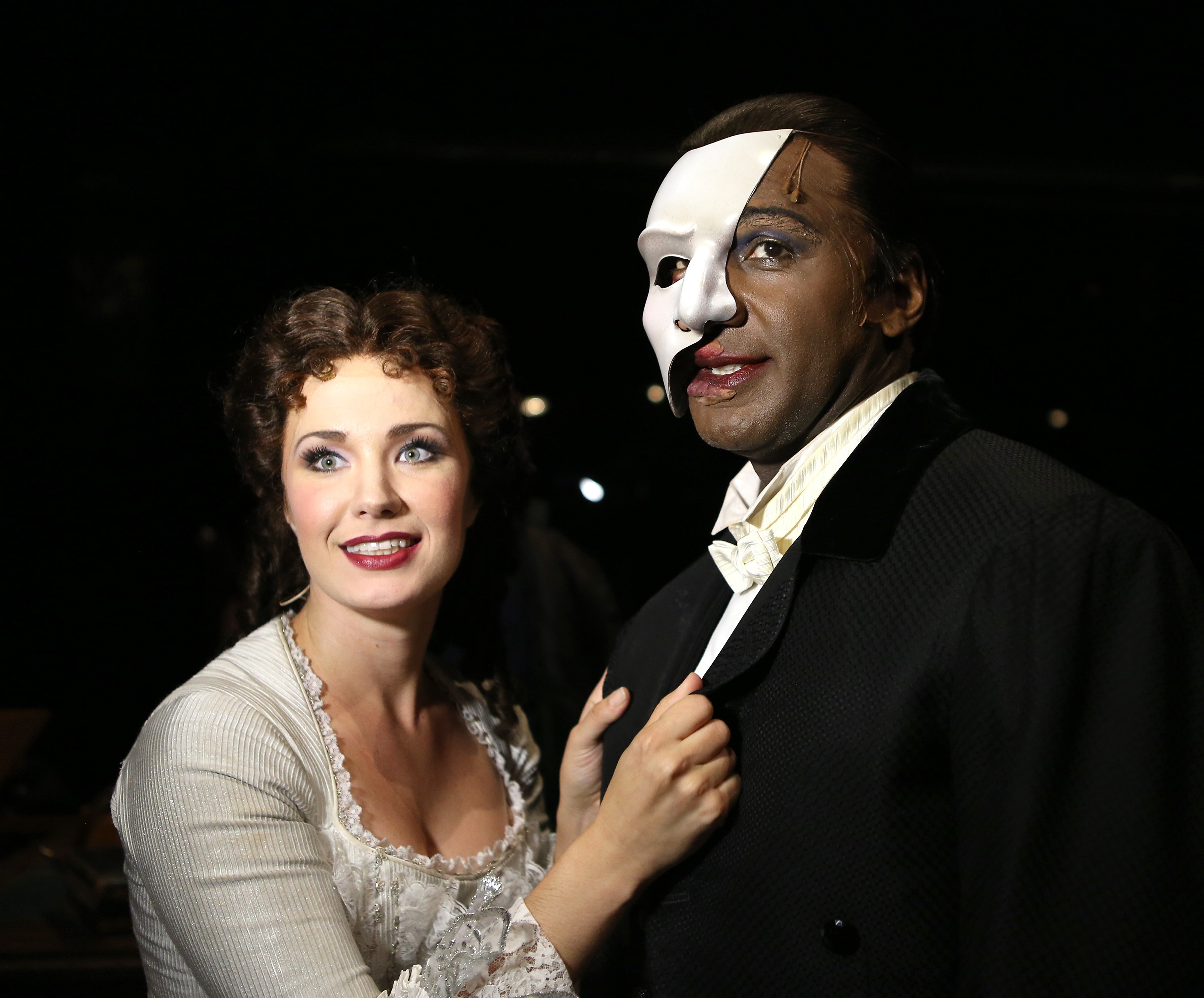 Christine Daaé touching the suit of the Phantom of the Opera